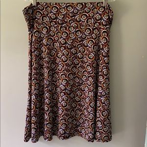 LuLaRoe slinky Madison skirt Sz 2XL red black blue